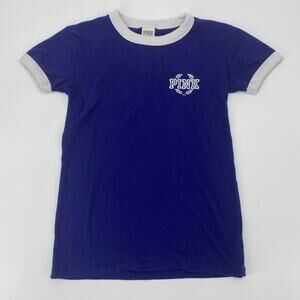 PINK Victoria Top Secret Blue Summer Loving Retro T-Shirt Women's Sz XS